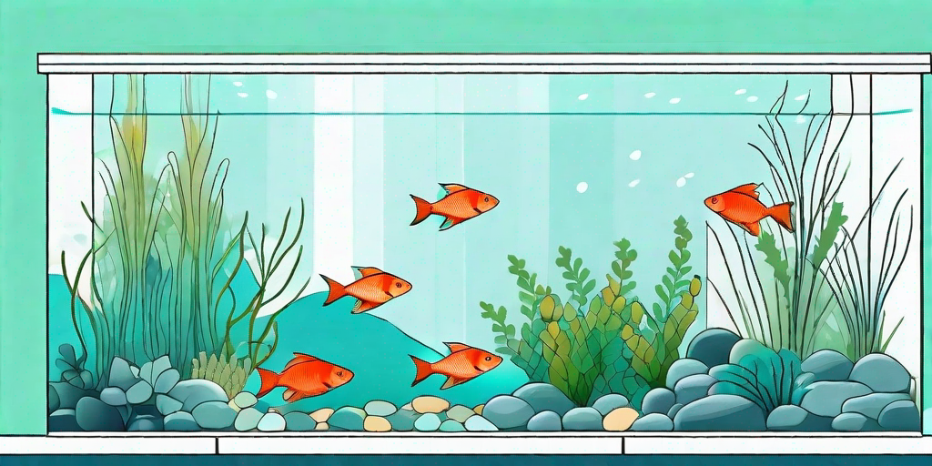 A tranquil outdoor fish tank